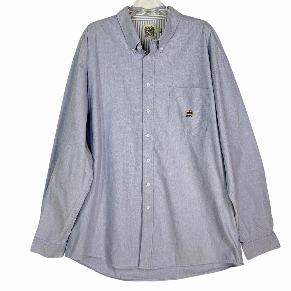 Cinch Shirt Men's XXL Button Down Light Blue Long Sleeve Pocket Logo 54" Chest